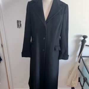Ralph Lauren Black Long Wool Trench Coat